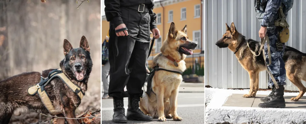 Military and police units across the globe rely on German Shepherds for their sharp minds and keen senses.