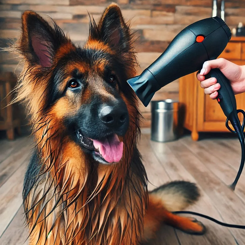 Use a pet-specific blow dryer, as mentioned in the "Accessories" section, on a low-heat setting to dry its coat thoroughly