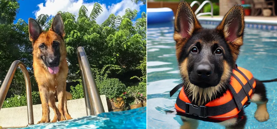 Ensure your GSD has access to plenty of fresh water and a cool, shaded area to rest. 